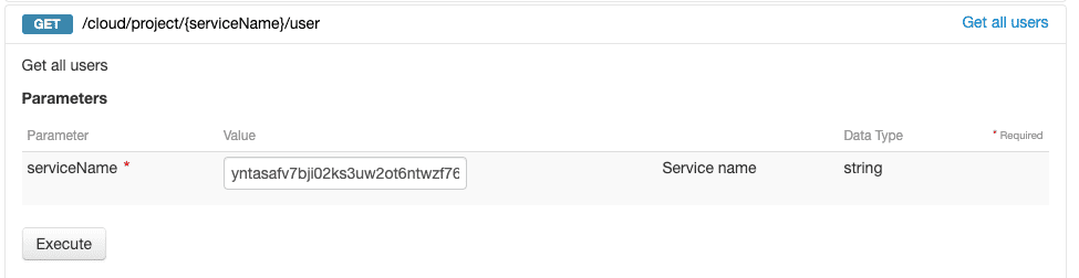 OVH APIs bucket users