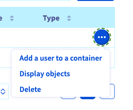 OVH Bucket Dashboard - user bucket actions