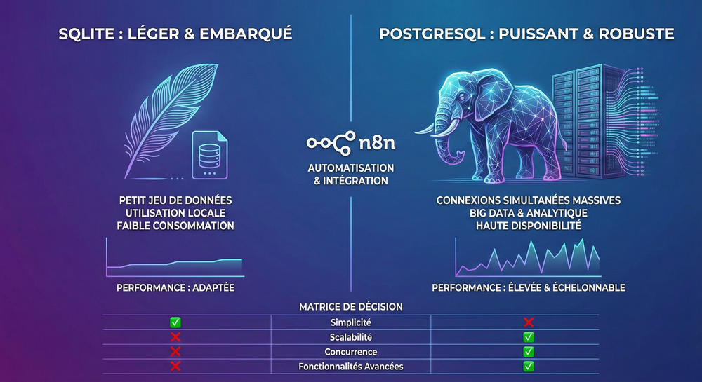 n8n : SQLite vs PostgreSQL – Quelle base de données choisir pour votre workflow d’automatisation ?